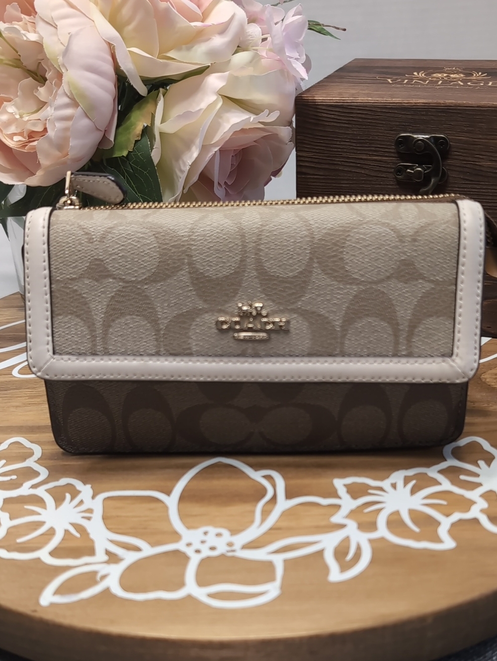 Coach Foldover Signature Coated Canvas Monogram